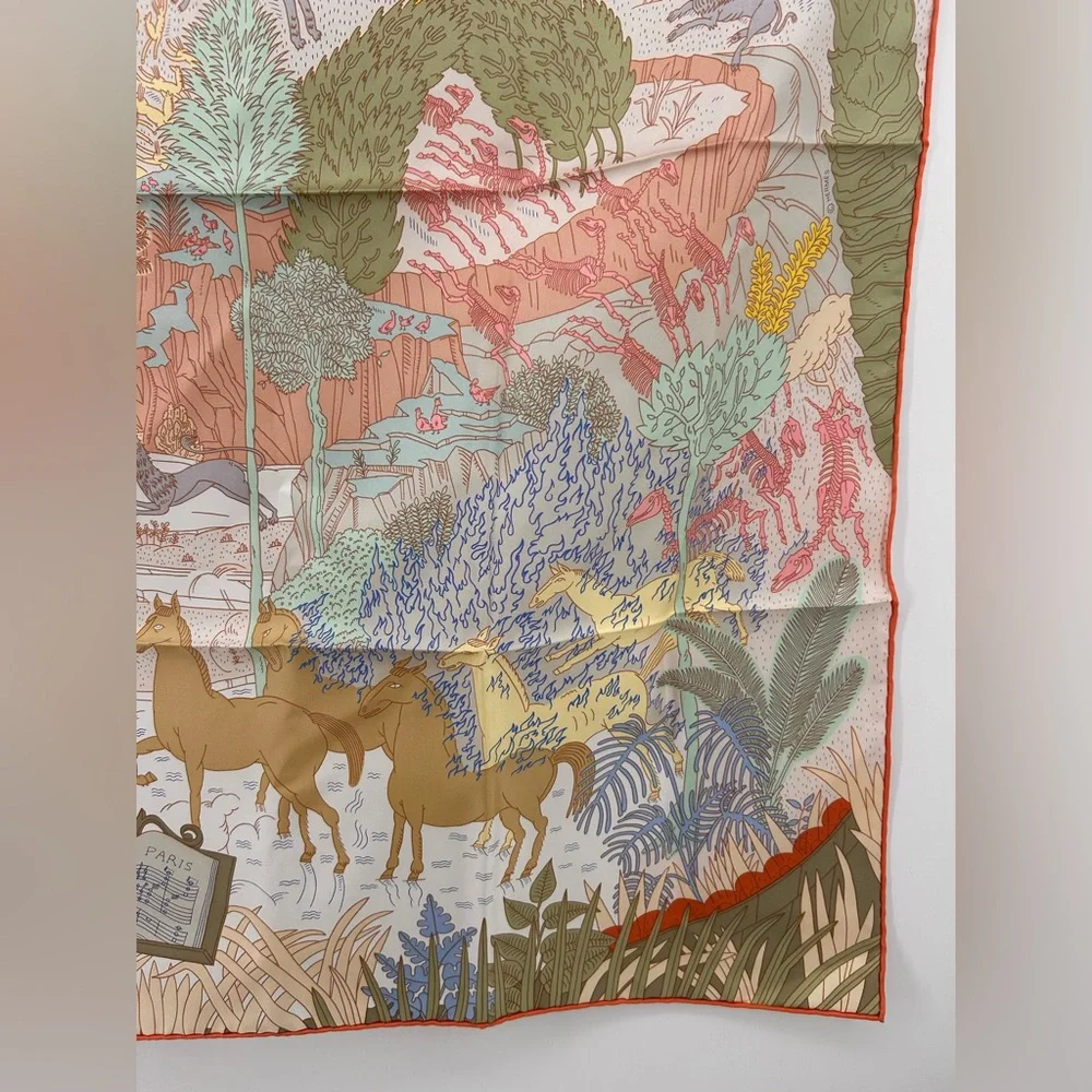 Hermes Carré 90 Le Carnaval des Animaux Carnival of the Animals Scarf Silk Nwt - Picture 7 of 16